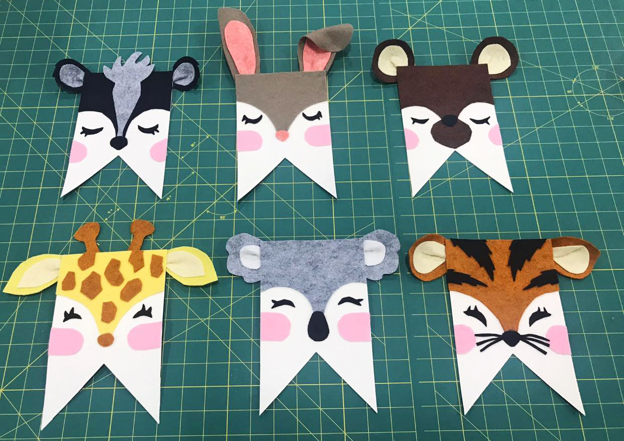 critter pennant faces made from felt