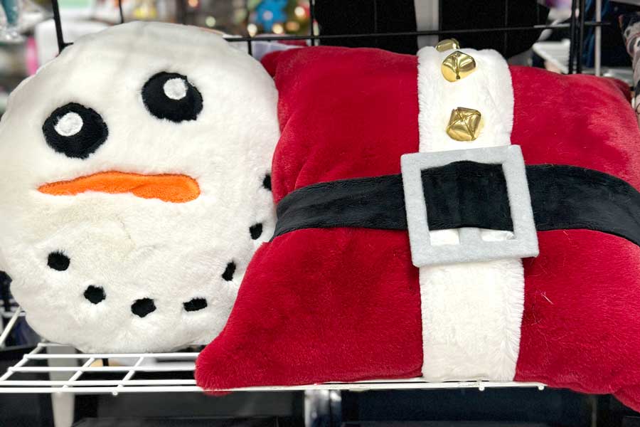 Santa and Snowman Cuddle Fabric Pillows