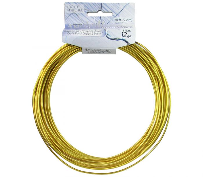 Dazzle It - Aluminum Wire 12ga 30-feet Rnd Gold
