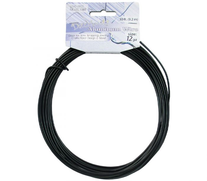 Dazzle It - Aluminum Wire 12ga Rnd 30-feet Black