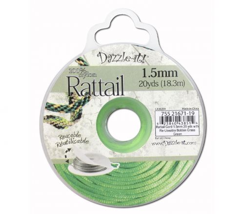 Dazzle It - Rattail Cord 1-1/2mm x 20-yard Grass Green