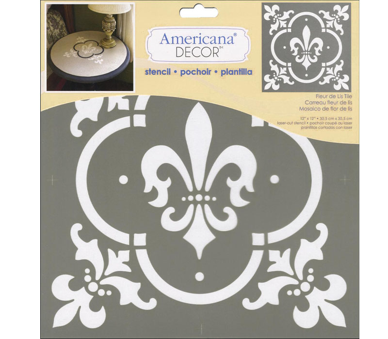 Decoart Americana Decor Stencil - Fleur de Lis Tile - Craft Warehouse