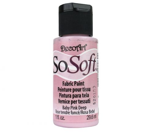Decoart - SoSoft Fabric Paint 1-ounce Baby Pink Deep