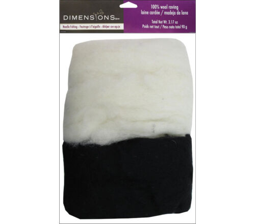 Dimensions - 100% Wool Roving 3.17-ounce White/Black