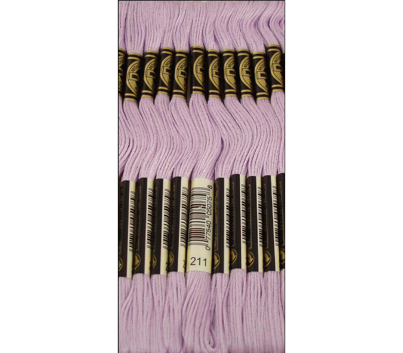 DMC embroidery thread floss, size 5, color 550 (2) 310 (3) 632(1) 919(1)  726 (1)