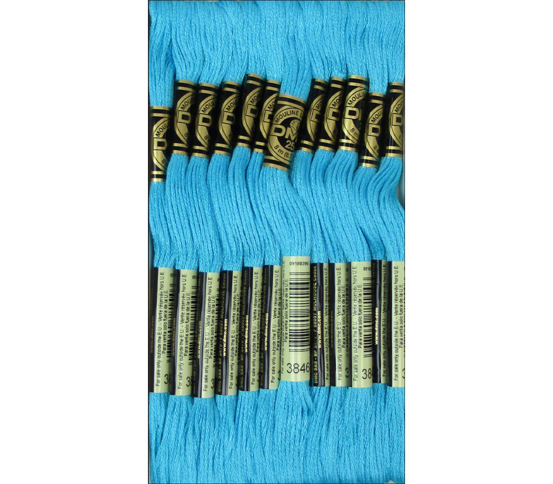 Blue DMC Embroidery Stranded Cotton Floss DMC 3766 & DMC 3846