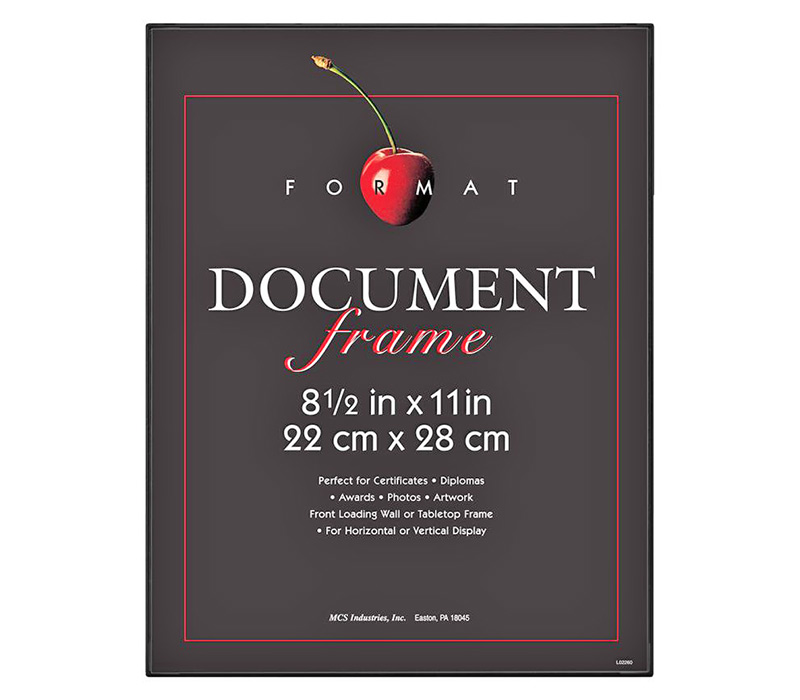 Black 8.5 x 11 Document Frame