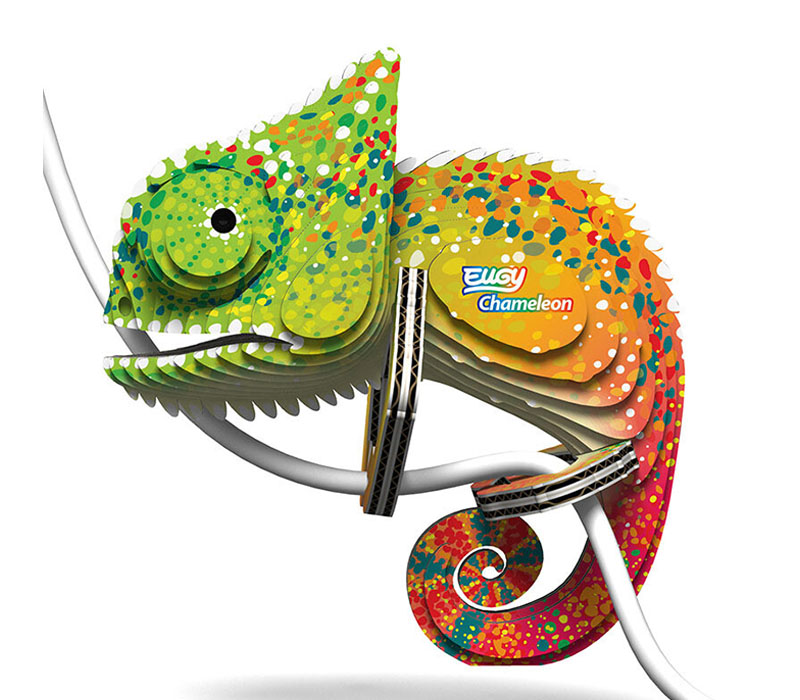 Eugys 3-D Paper Puzzle - Chameleon