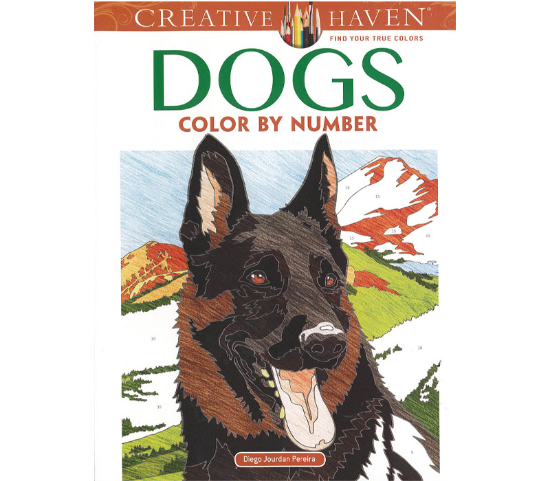 Dover Publications Coloring Book Creative Haven Dogs Color By Number