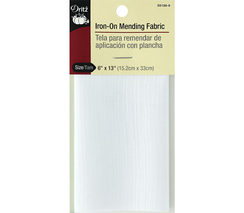 Dritz - Patch Iron On Mending Fabric 6-inch x 13-inch White