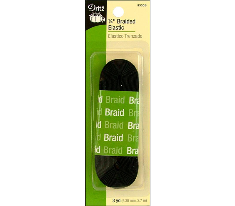 Dritz - Elastic Braided 1/4-inch x 3-yard Package Black