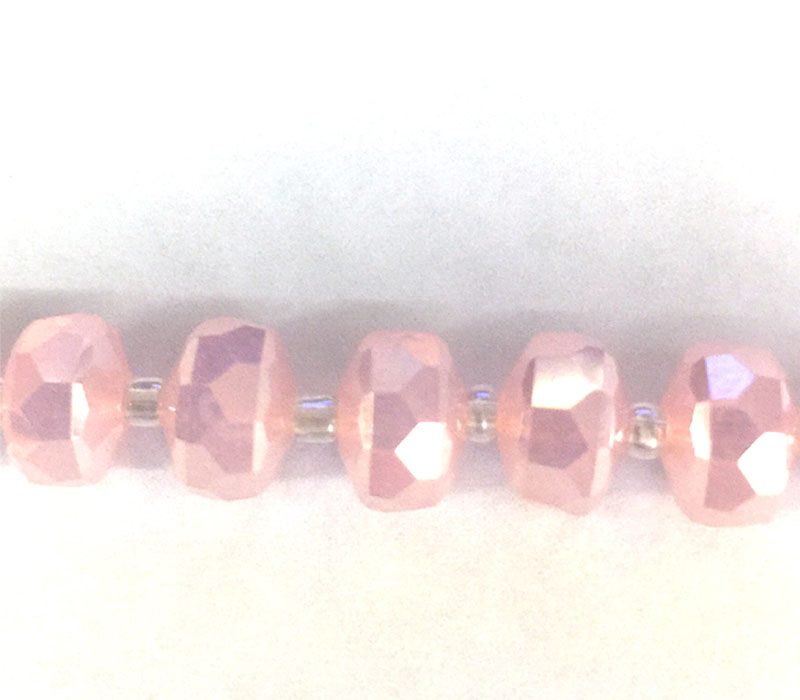 Crystal Glass Bead - 10mm x 6mm Rose