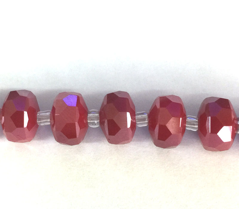 Crystal Glass Bead - 10mm x 6mm Ruby