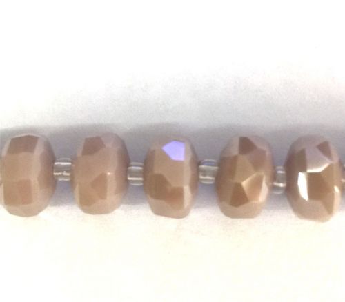 Crystal Glass Bead - 10mm x 6mm Taupe