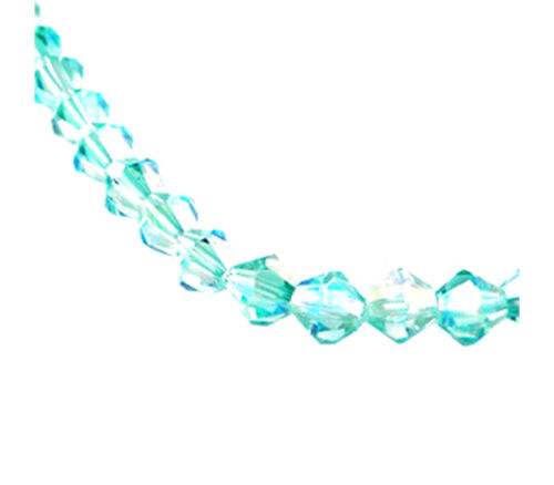 Crystal Glass Bicone Bead - 4mm x 4mm Light Aqua AB