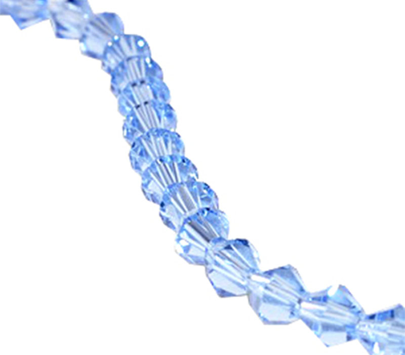 Crystal Glass Bicone Bead - 4mm x 4mm Light Sapphire