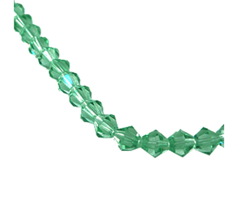 Crystal Glass Bicone Bead - 4mm x 4mm Green Zircon
