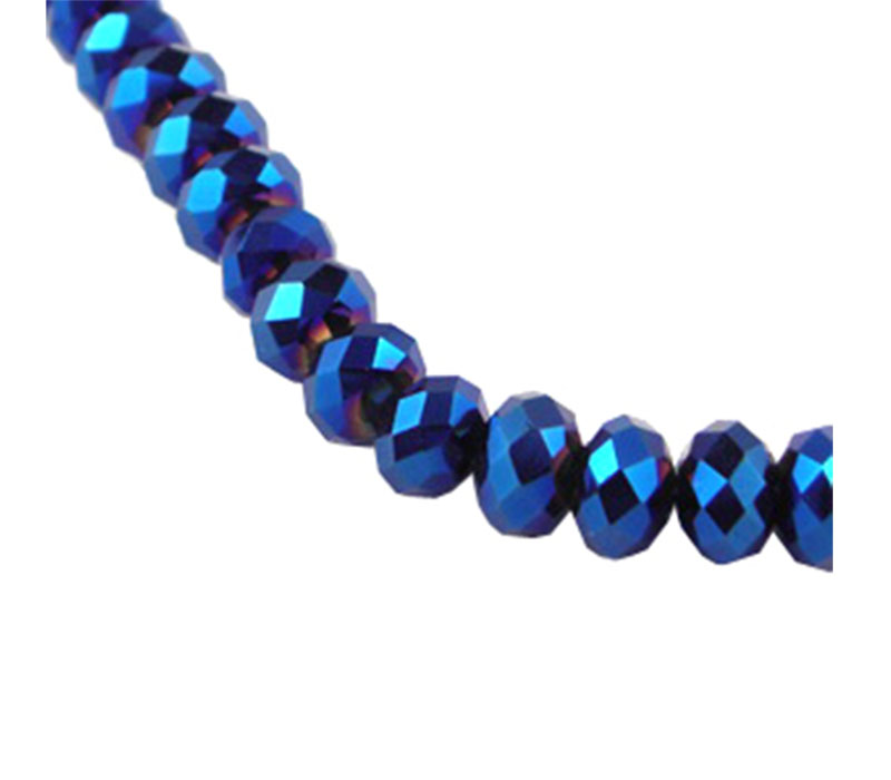 Crystal Glass Bead - 3mm x 2mm Blue Light