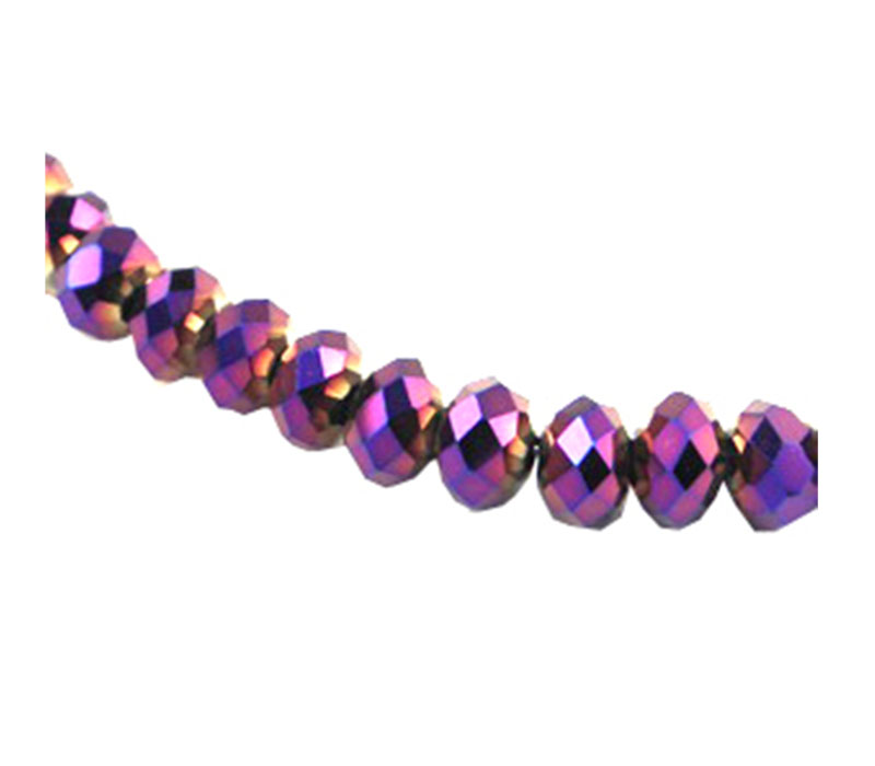 Crystal Glass Bead - 3mm x 2mm Purple Light