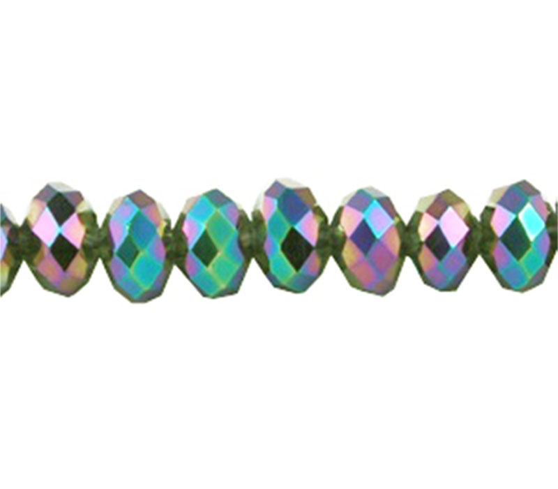Crystal Glass Bead - 3mm x 2mm Rainbow
