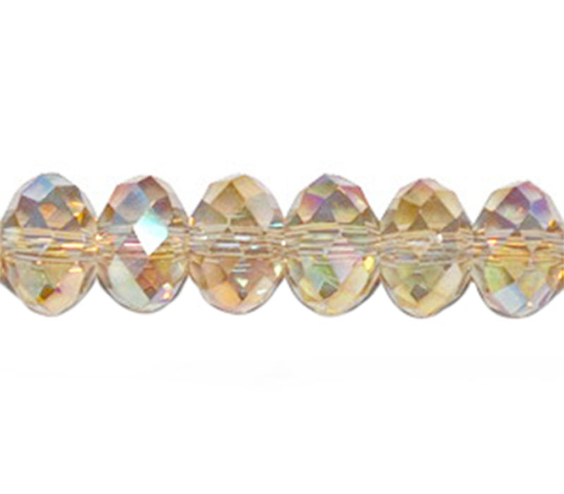 Crystal Glass Bead - 3mm x 2mm Silver Champ AB