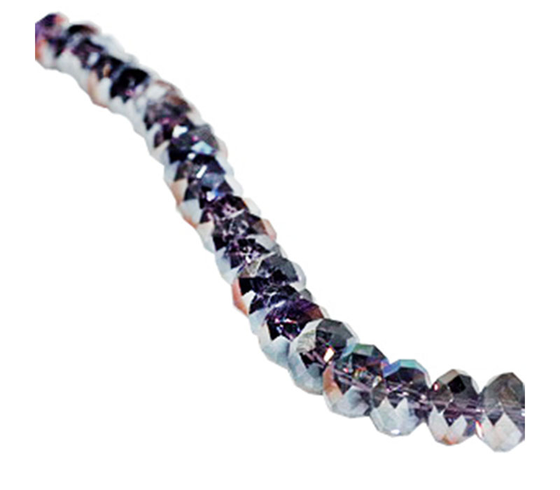 Crystal Glass Bead - 3mm x 2mm Violet AB