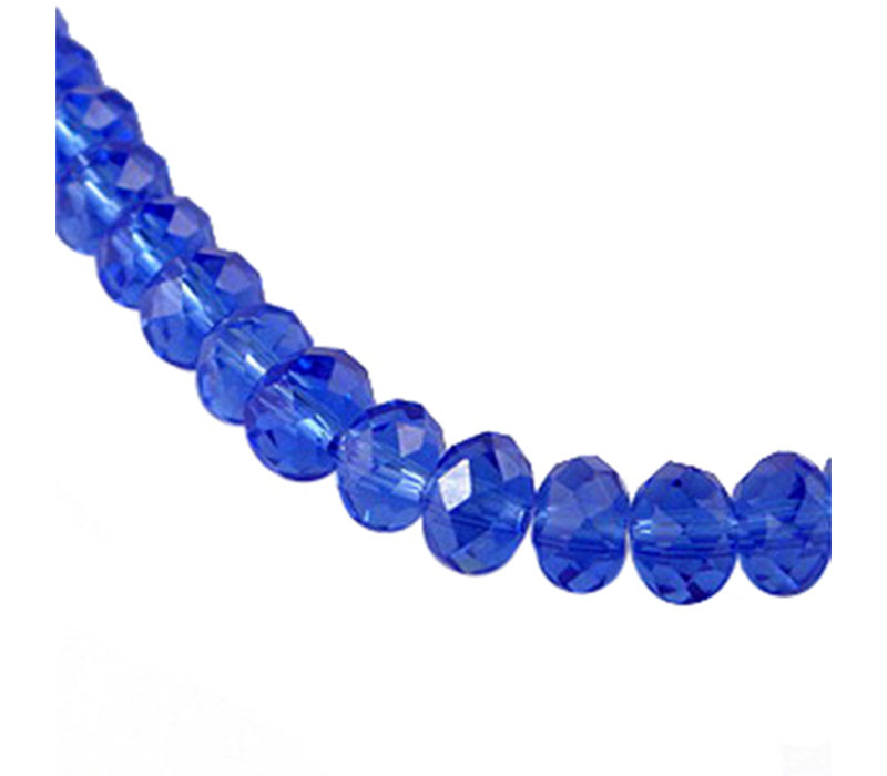 Crystal Glass Bead - 6mm x 4mm Sapphire