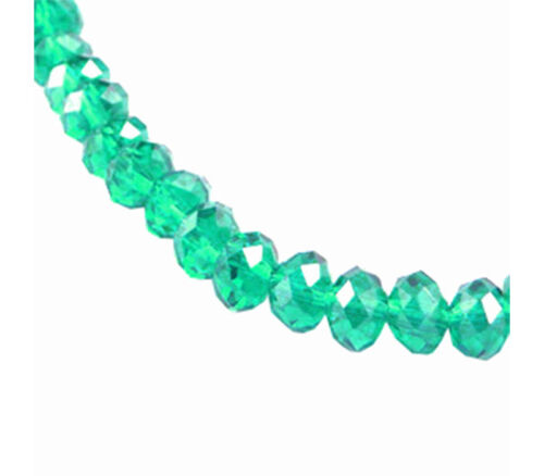 Crystal Glass Bead - 6mm x 4mm Green Zircon