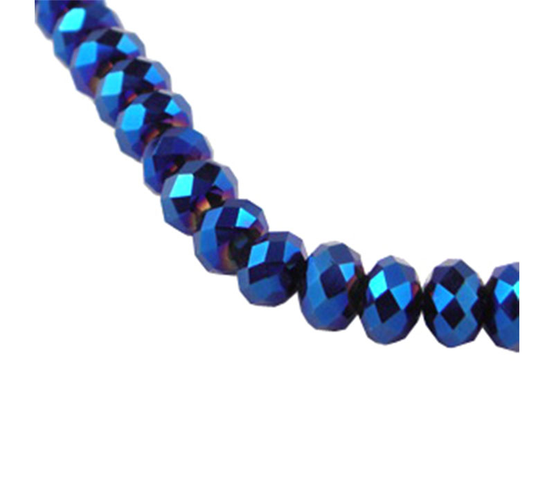 Crystal Glass Bead - 6mm x 4mm Blue Light