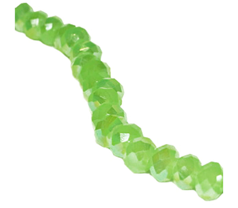 Crystal Glass Bead - 6mm x 4mm Green Jade