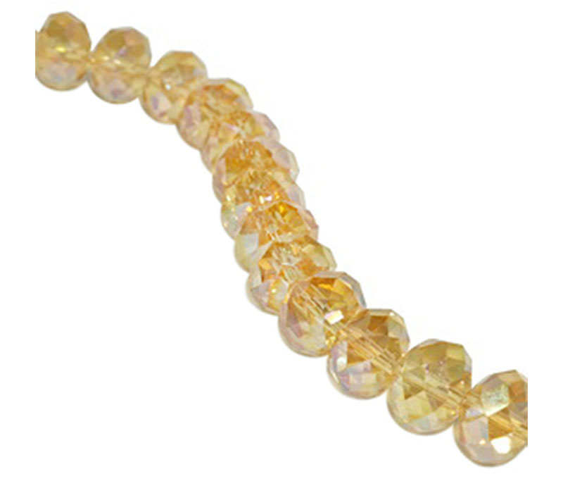 Crystal Glass Bead - 6mm x 4mm Gold Champagne AB