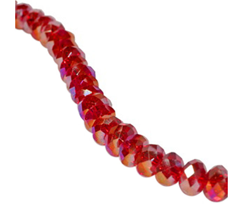 Crystal Glass Bead - 6mm x 4mm Med Siam AB