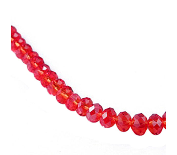 Crystal Glass Bead - 8mm x 6mm Red