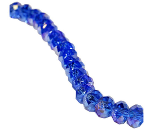 Crystal Glass Bead - 8mm x 6mm Sapphire
