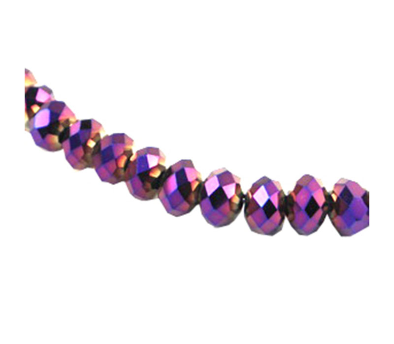 Crystal Glass Bead - 8mm x 6mm Purple Light