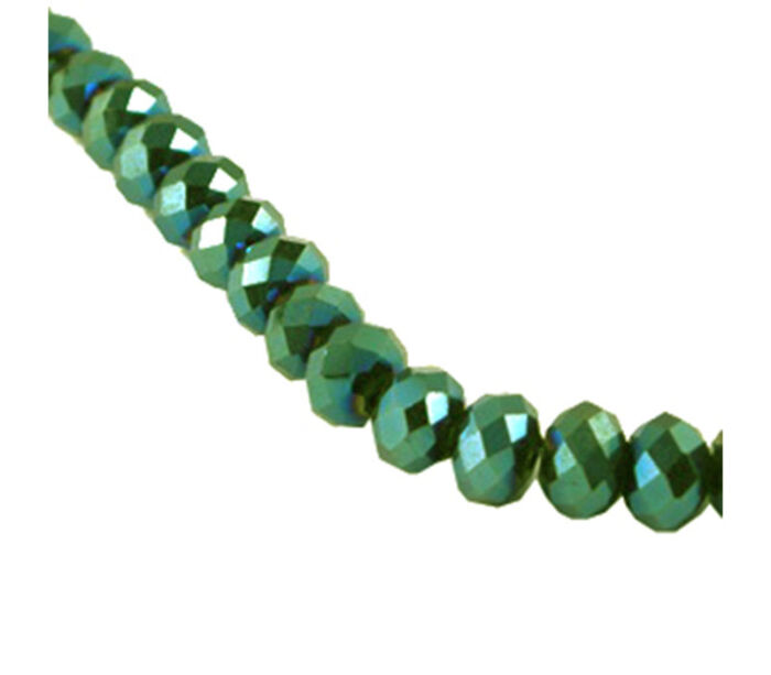 Crystal Glass Bead - 8mm x 6mm Green Light