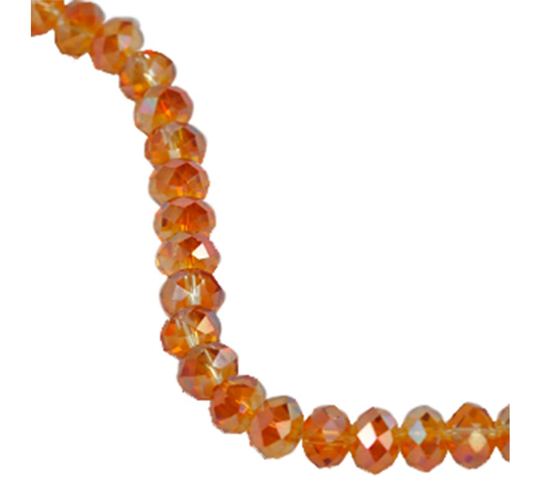 Crystal Glass Bead - 8mm x 6mm Magic Orange