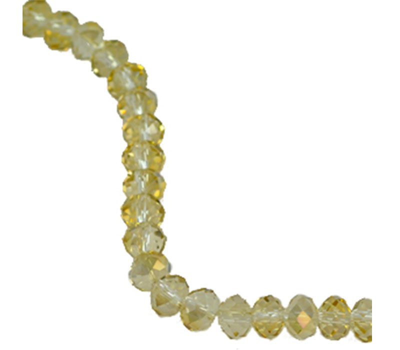 Crystal Glass Bead - 8mm x 6mm Magic Gold