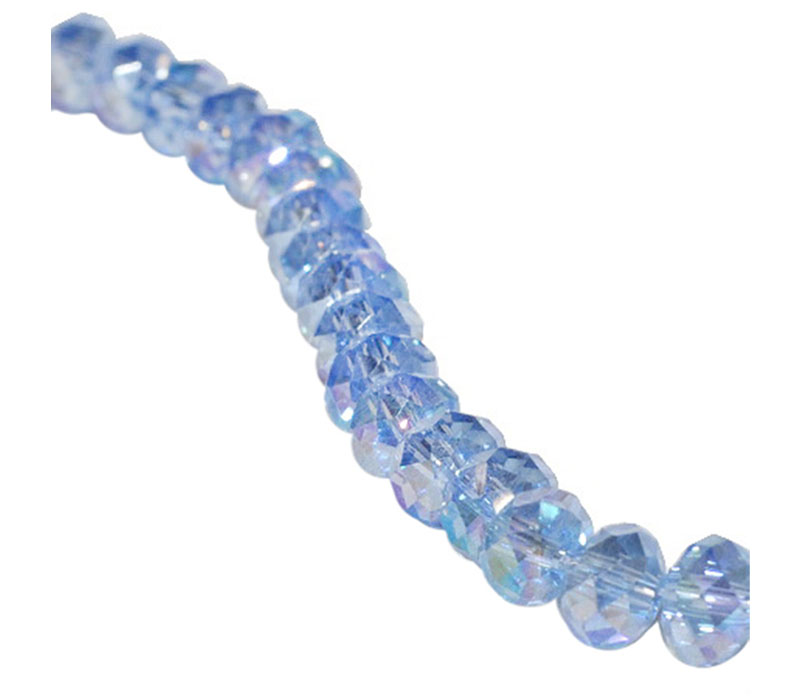 Crystal Glass Bead - 8mm x 6mm Light Sapphire