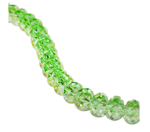 Crystal Glass Bead - 8mm x 6mm Chrysolite AB