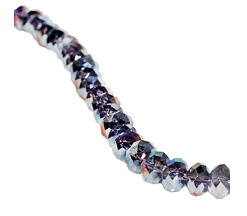 Crystal Glass Bead - 8mm x 6mm Violet AB