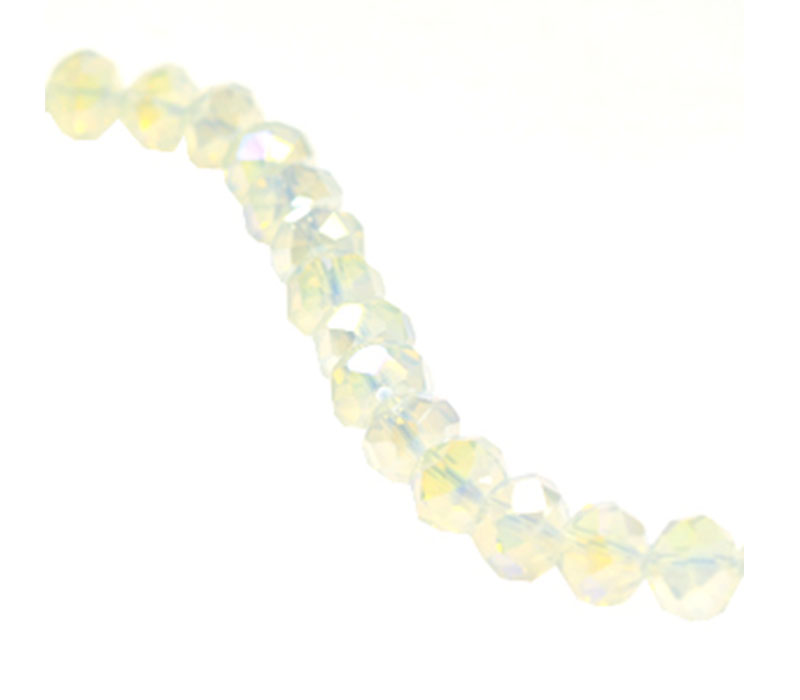 Crystal Glass Bead - 8mm x 6mm Opal AB