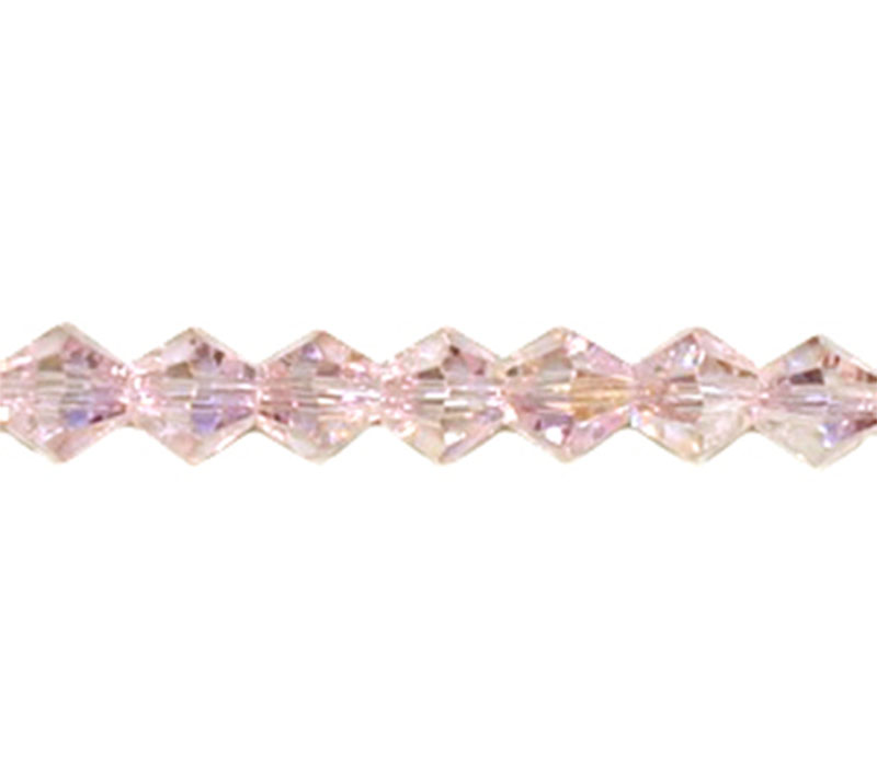 Crystal Glass Bicone Bead - 3mm x 3mm Rosaline AB