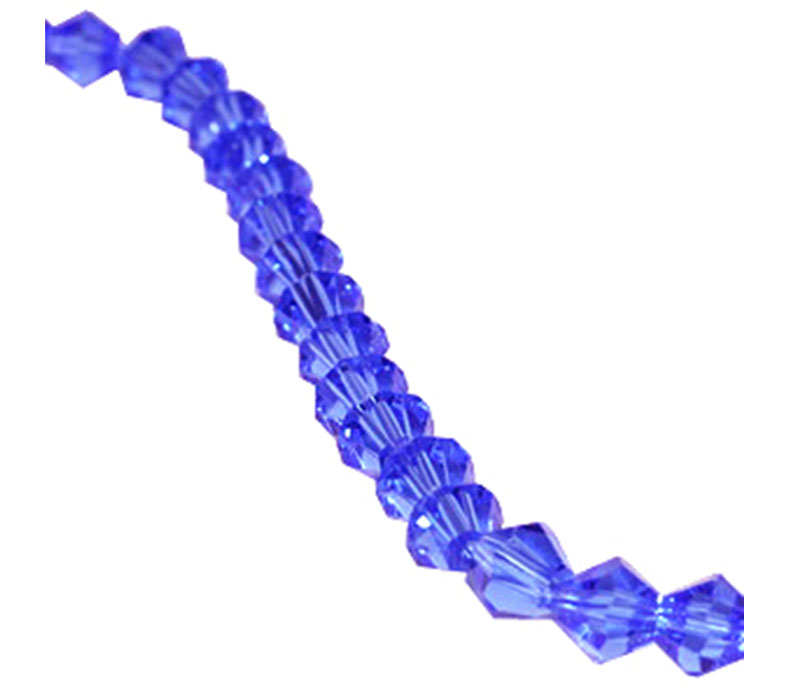 Crystal Glass Bicone Bead - 6mm x 6mm Sapphire