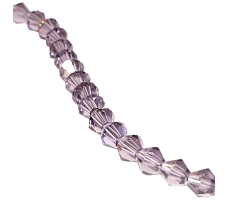 Crystal Glass Bicone Bead - 6mm x 6mm Violet