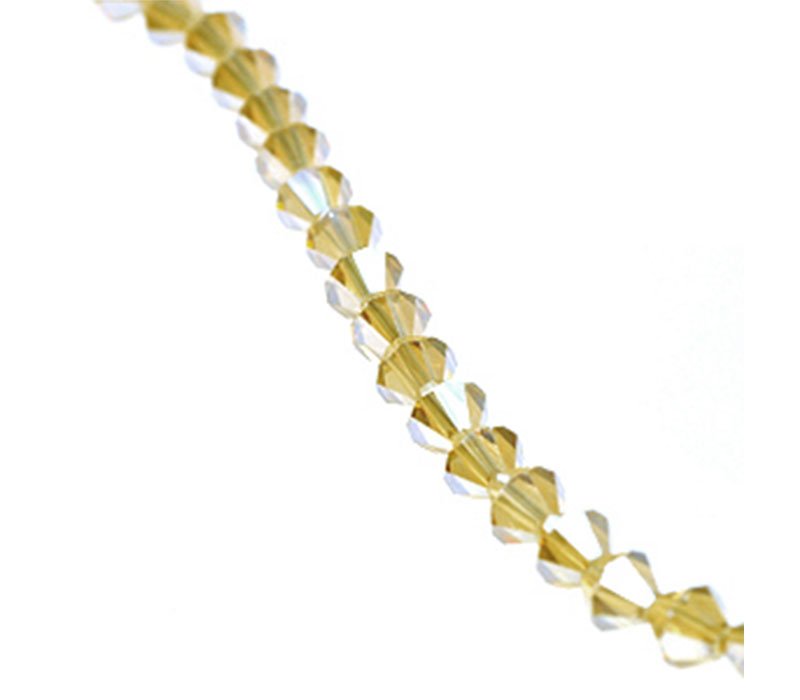Crystal Glass Bicone Bead - 6mm x 6mm Magic Gold