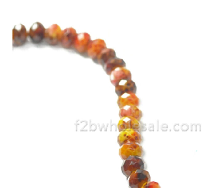 Crystal Glass Bead - 8mm x 6mm Fire Agate