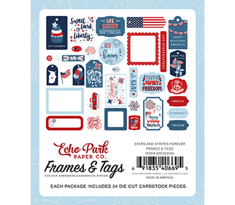 Echo Park Frames and Tags - Stars and Stripes Forever