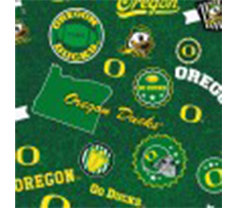 Fabric - University of Oregon State Toss Green