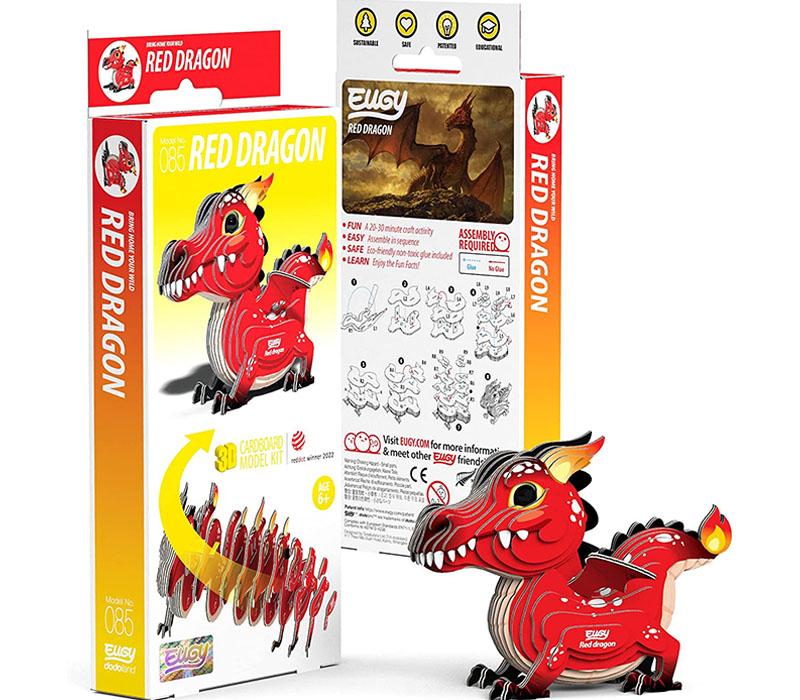 Eugys 3-D Paper Puzzle - Red Dragon